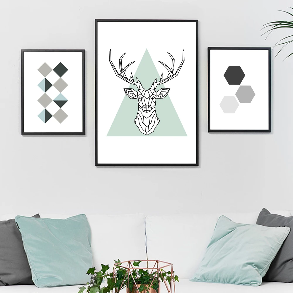 Современная простота искусство шестигранный и Алмазный холст печать Постер без