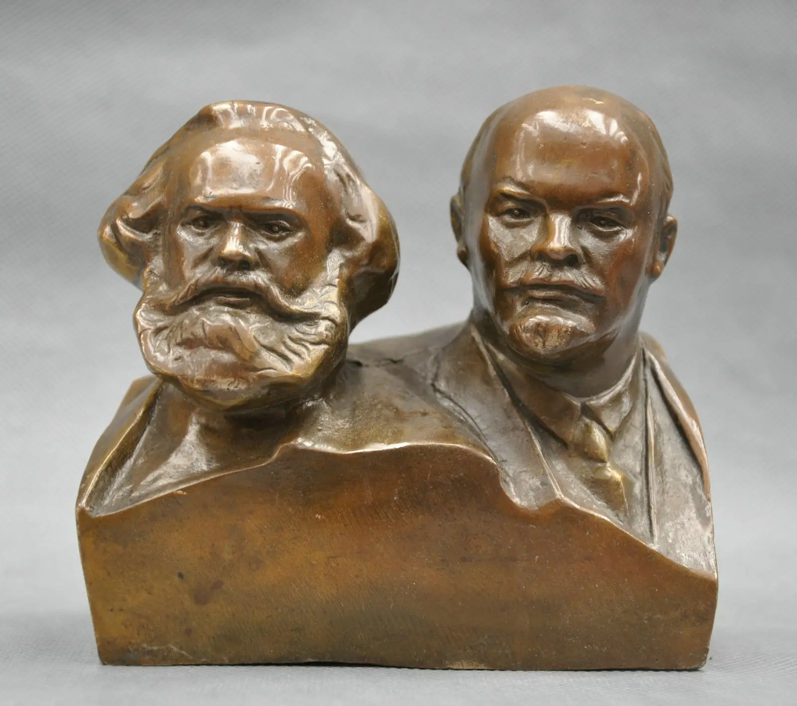 6 ''Великий коммунистический Маркс и Ленин Бюст Бронзовая статуя|statue bronze|statue bustmarx lenin |