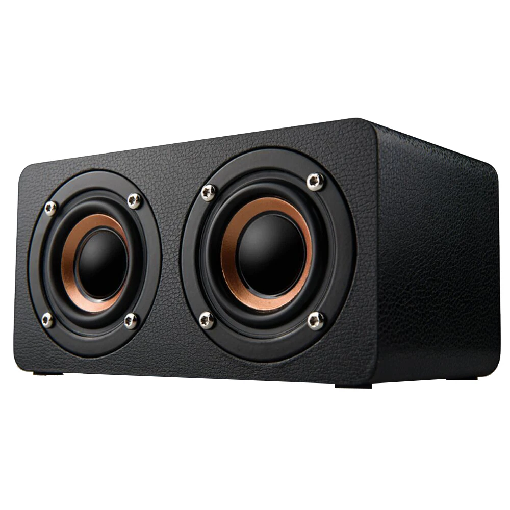 Портативный Bluetooth динамик деревянный беспроводной сабвуфер стерео колонки