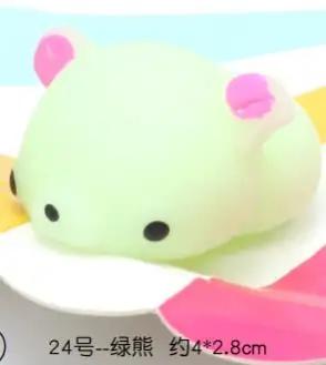 green bear Игрушка Мягкий кот милые животные антистрессовый мяч сжимающий поднимающийся Моти антистресс облегчение игрушки Abreact мягкий липкий сквиши Забавный подарок - Цвет: green bear