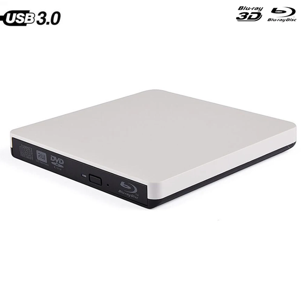 USB 3.0 Blu ray External Optical Drive 3D Player BD-RE Burner Recorder DVD+/-RW/RAM Drives for Computer Windows7/8/10