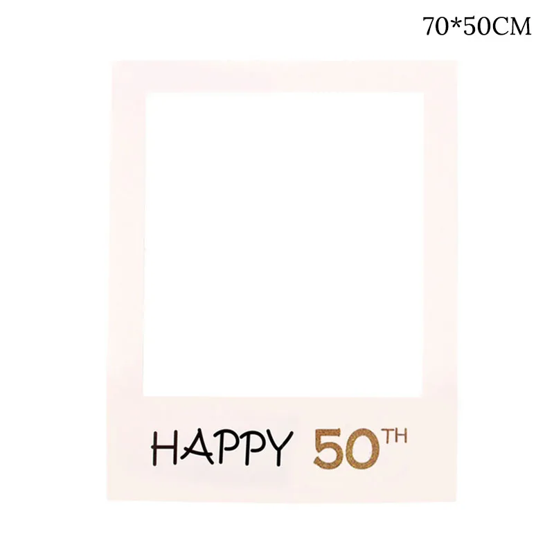 1pcs 50 Paper Frame 30 день рождения украшения для взрослых 30 40 50 60 лет Декор счастливый плакат "с днем рождения" номер воздушный шар Globos 50 Свадьба юбилей - Цвет: 1pcs 50 Paper Frame