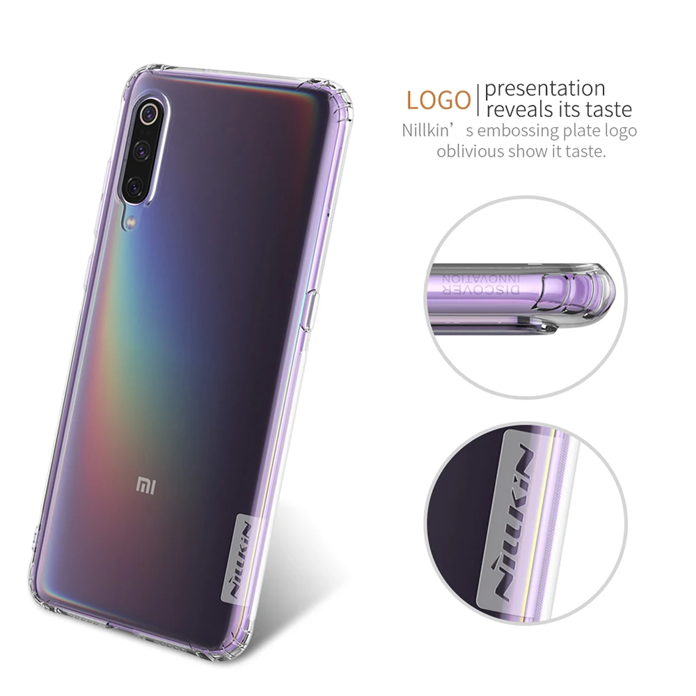 Мягкий чехол Nillkin из ТПУ для Xiaomi Mi 9 / оригинальный тонкий прозрачный защитный