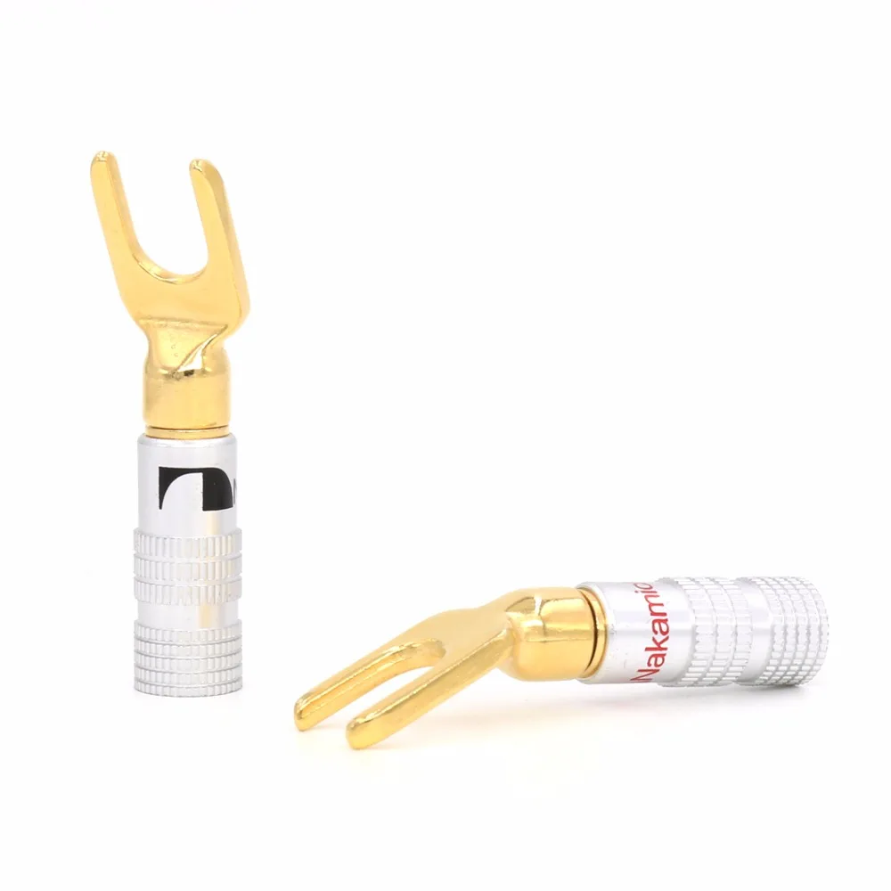 4 шт HIFI латунный позолоченный Аудио Винт адаптер и вилка для динамика|plug speaker|plug