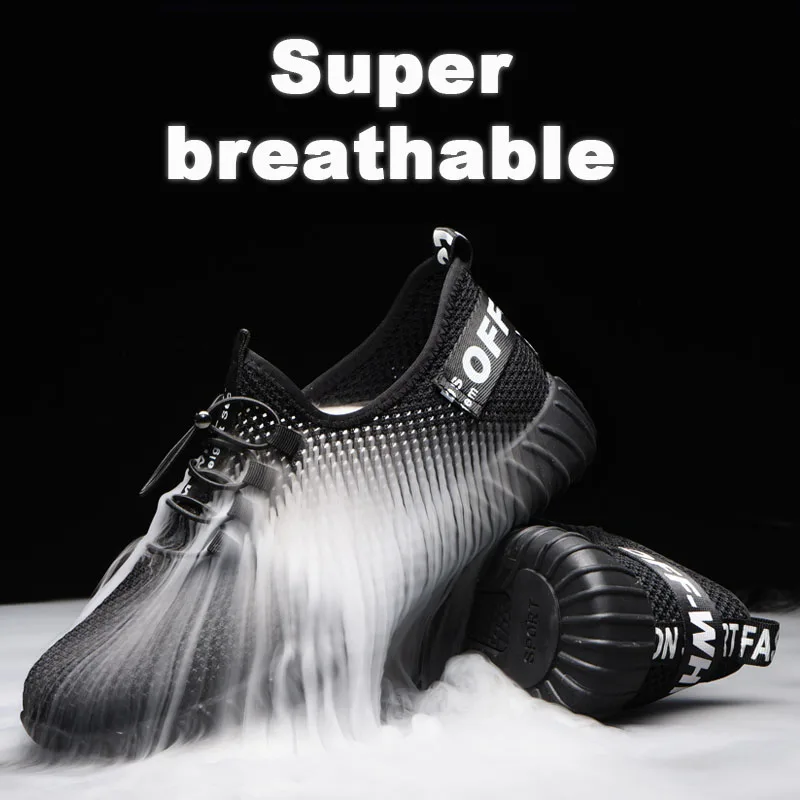 Летняя защитная обувь легкая дышащая сетчатая модная повседневная с защитой от