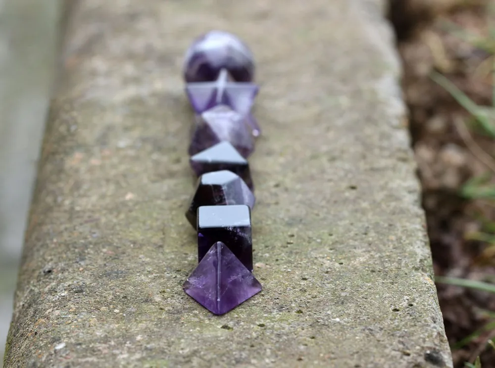 Резные 7 штук Аметист Платонические Твердые геометрические священные символов с