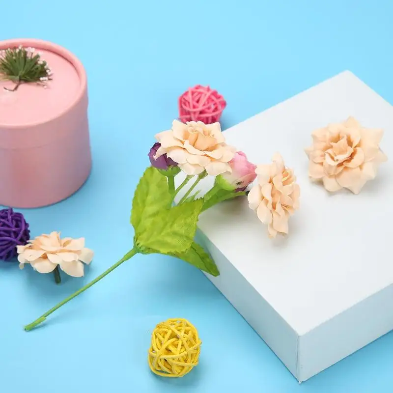 10 шт. 4,5 см искусственные шелковые розы DIY поддельные пластиковые цветы Свадебный декор