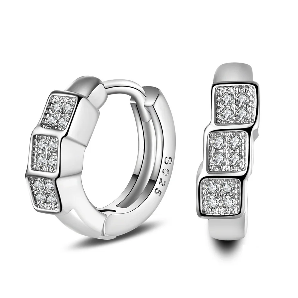 

Luxury 925 Sterling Silver Stud Earrings boucle oreille AAA zircon Design Earrings For Women Jewelry ed29 brincos pendientes