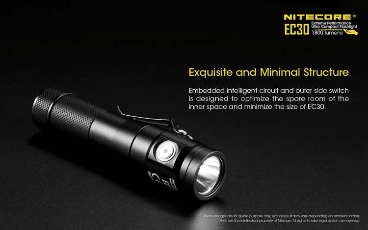 NITECORE EC30 1800 люменов CREE XHP35 HD светодиодный фонарик 18650 Аккумулятор для наружного кемпинга пешего туризма портативный фонарь