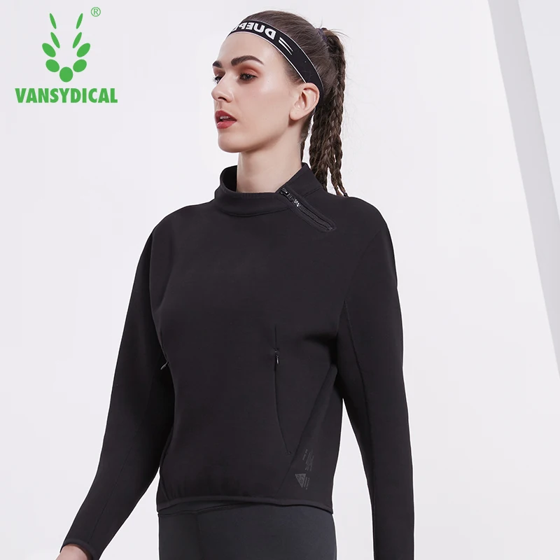 Vansydical осенне-зимние спортивные топы для бега и йоги женский тонкий пуловер с