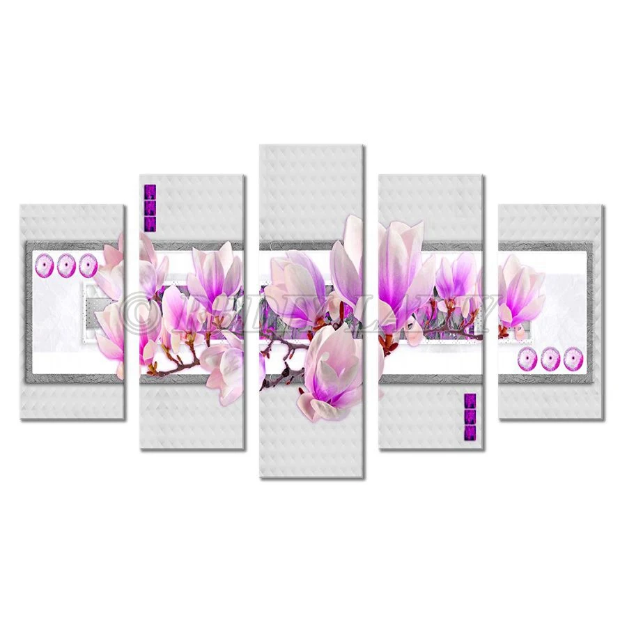 REDIY LADIY Diamond картина из 3 частей Полный Кристалл бриллиантовой вышивки мозаика Модульная картина Орхидея Цветочный Декор для дома стены искусства - Цвет: F