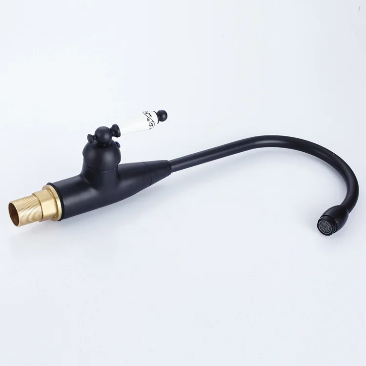 

Itas-6602 Black bronze kitchen faucet all-copper European vintage black single-hole faucet-121