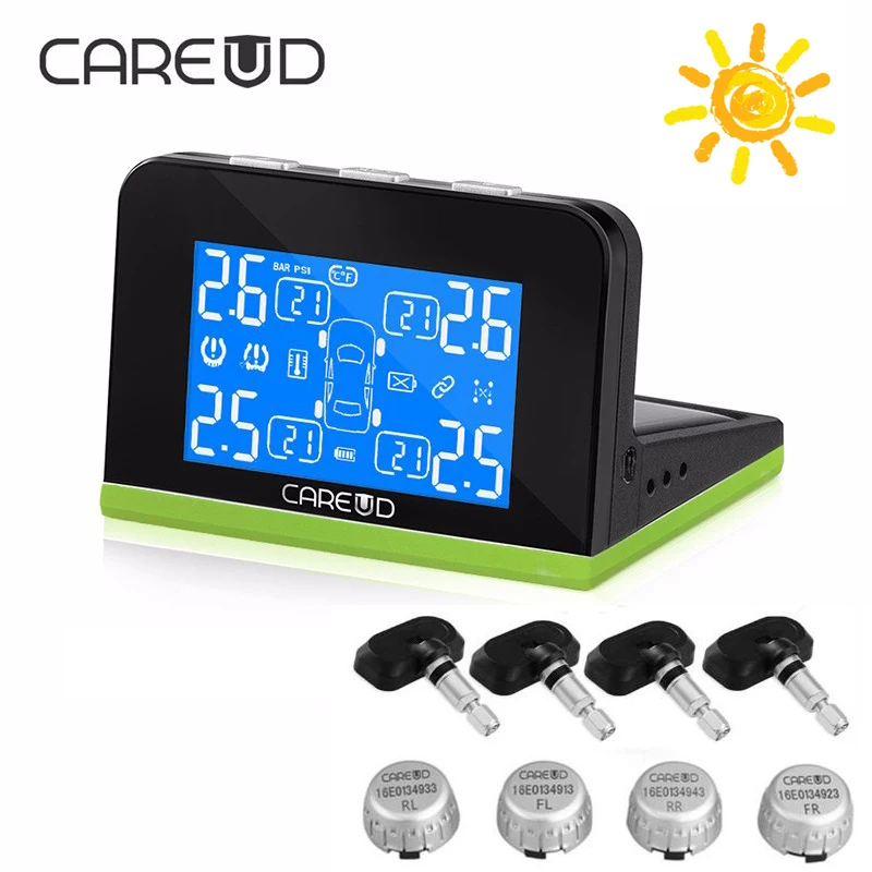 CAREUD U800 Автомобильная солнечная TPMS система контроля давления в шинах зарядка