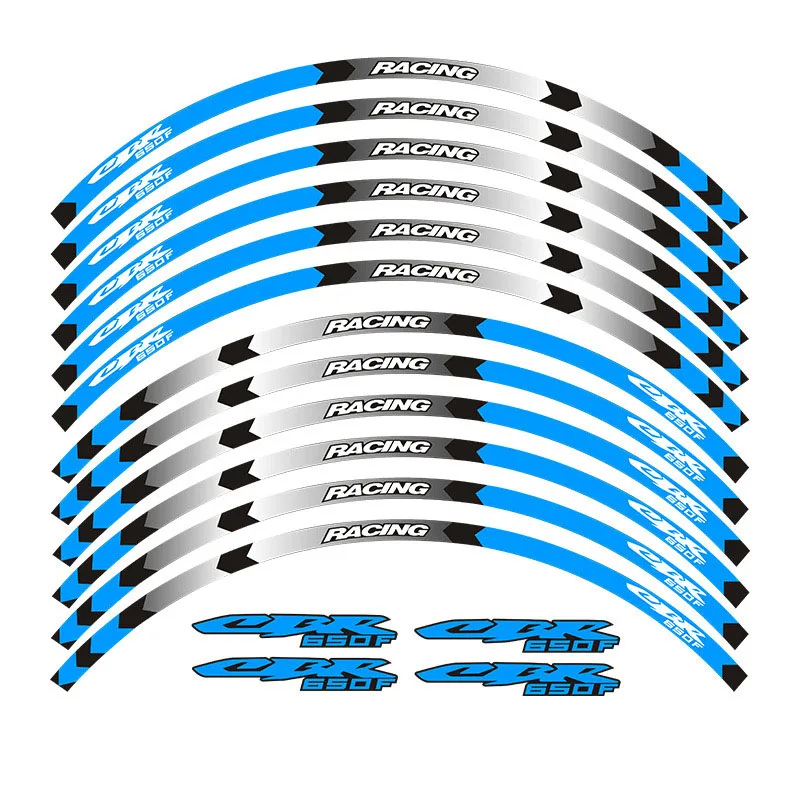 Motorcycle front and rear wheels Edge Outer Rim Sticker Reflective Stripe Wheel Decals For CBR650F cbr650f | Автомобили и