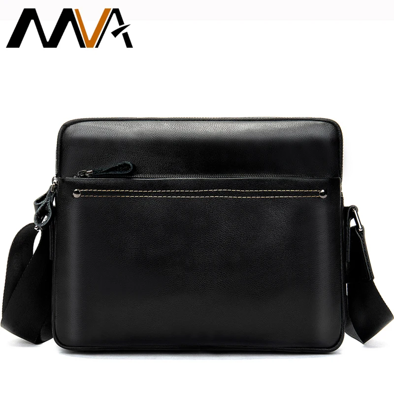MVA черные мужские сумки на плечо из натуральной кожи повседневные для мужчин