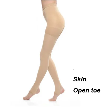 Skin-Open toe Женские тонкие чулки терапевтические 20-30 мм рт. Ст. Реабилитация 680D формирователь ноги тонкие компрессионные колготки лайкра колготки - Цвет: Skin-Open toe