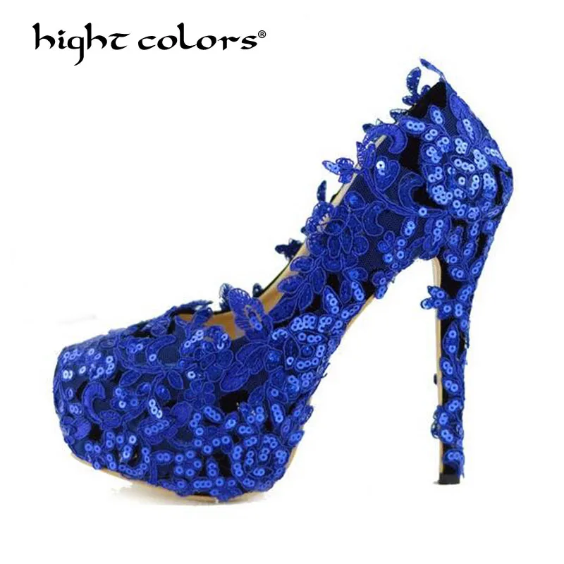 

Sequined Cloth Women Pumps Blue Bling High Heels Women Pumps Glitter High Heel Shoes Woman Sexy Wedding Shoes Big Size 34-42