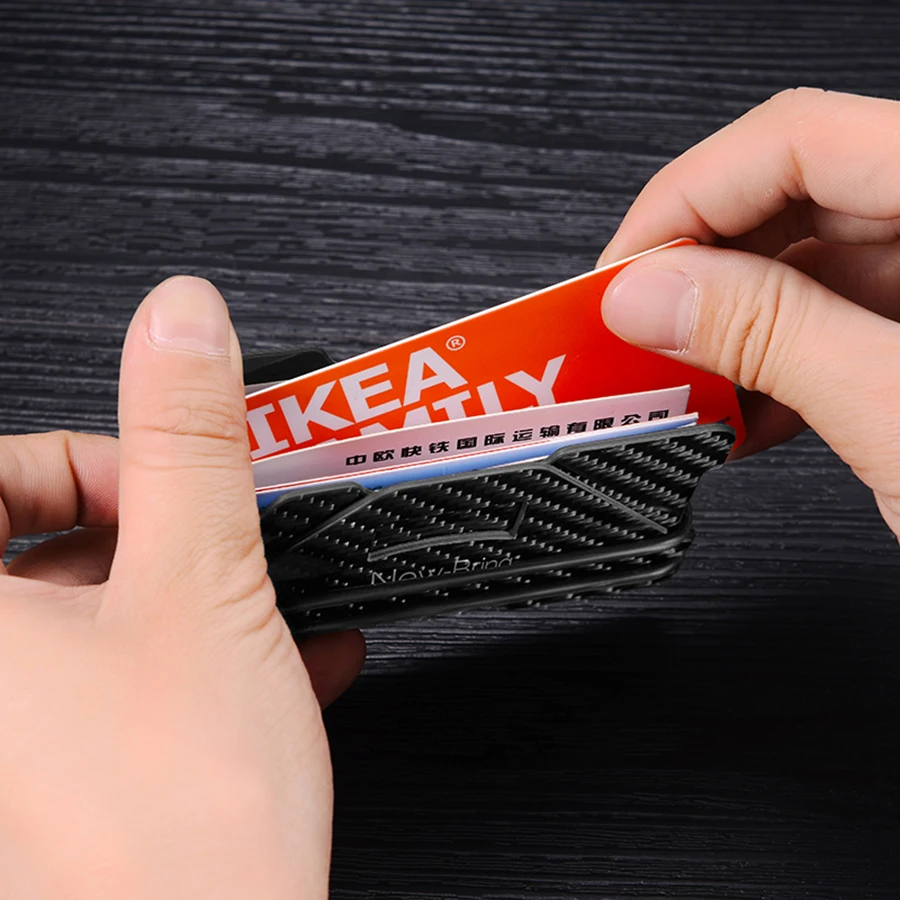 Кошелек для карт из 100% углеволокна RFID анти вор кредитный держатель мини кошелек