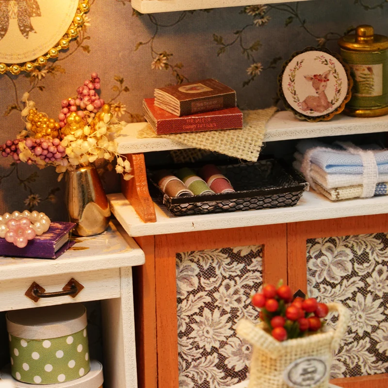 Кукольный домик Миниатюрный DIY кукольный с мебелью американский Ретро стиль