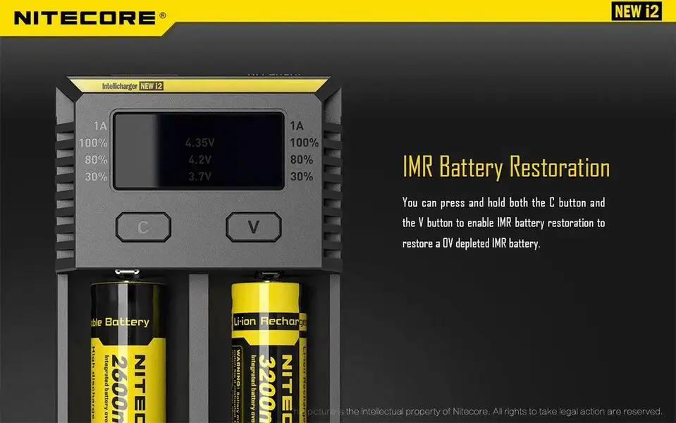 Nitecore Intelli Зарядное устройство i2 16340 CR123A 10440 AA AAA 14500 18650 26650, 22650, 17670, литий-ионный Тип/никель-металл-гидридного Универсальный Батарея Зарядное устройство