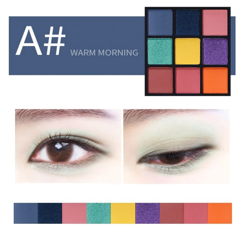 9 видов цветов мерцающие тени для век Палитра Водонепроницаемый земля теплый