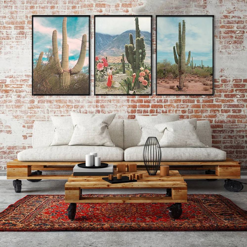 

Arizona Cactus Fashion Wall art Poster and Prints Nordic Green Plant Canvas Painting Home Decoration Pictures For Living Room
