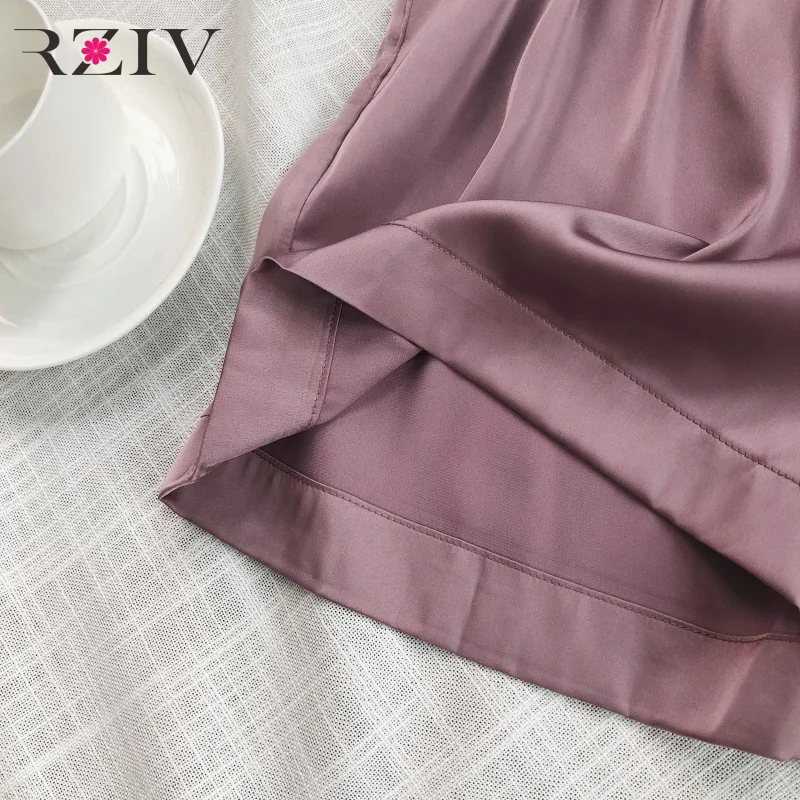 RZIV, летний женский пижамный комплект, Повседневный, чистый цвет, гладкий, простой, домашняя пижама, комплект из двух частей, короткий, для женщин