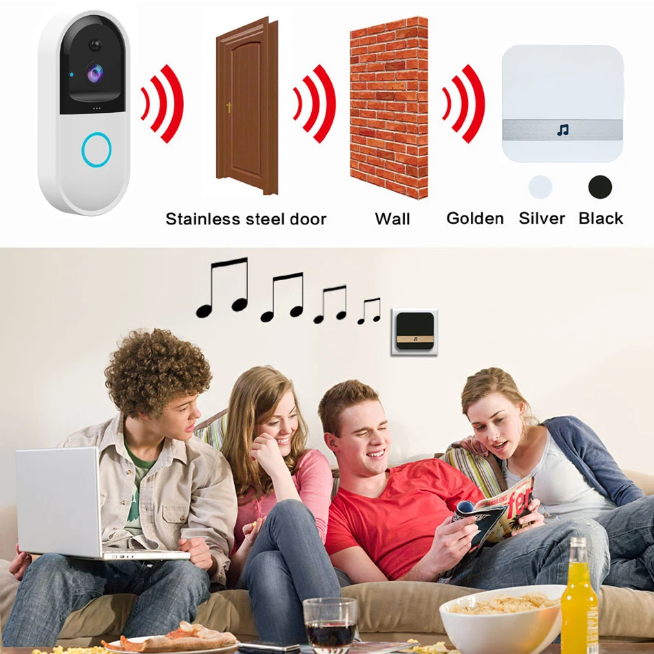 Умный IP беспроводной видео дверной звонок B50 домофон Wi-Fi видео телефон wifi дверной Звонок камера квартиры FIR сигнализация домашняя камера безопасности