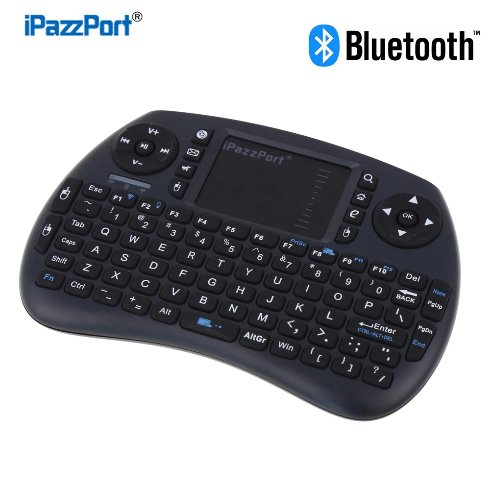 IPazzPort Мини Bluetooth игровой клавиатурой с подсветкой тачпадом Air мышь Точек на дюйм