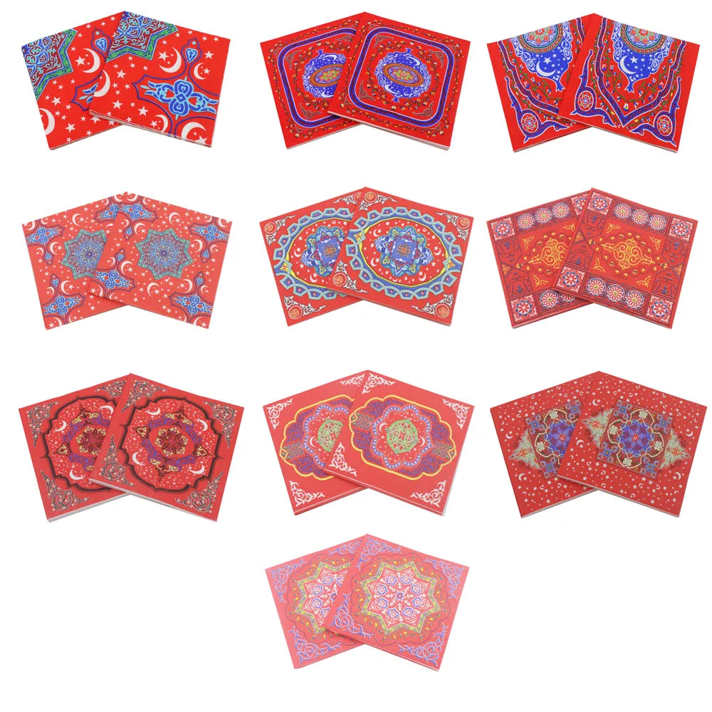 [RainLoong] печатная идентификация al Fitr Eid Mubarak бумажная салфетка для искусственных
