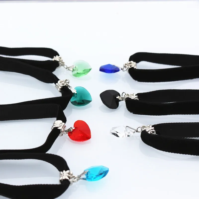 N2015 Готический Бархатный чокер ожерелье с подвеской ручной работы ретро 80 90s|pendant