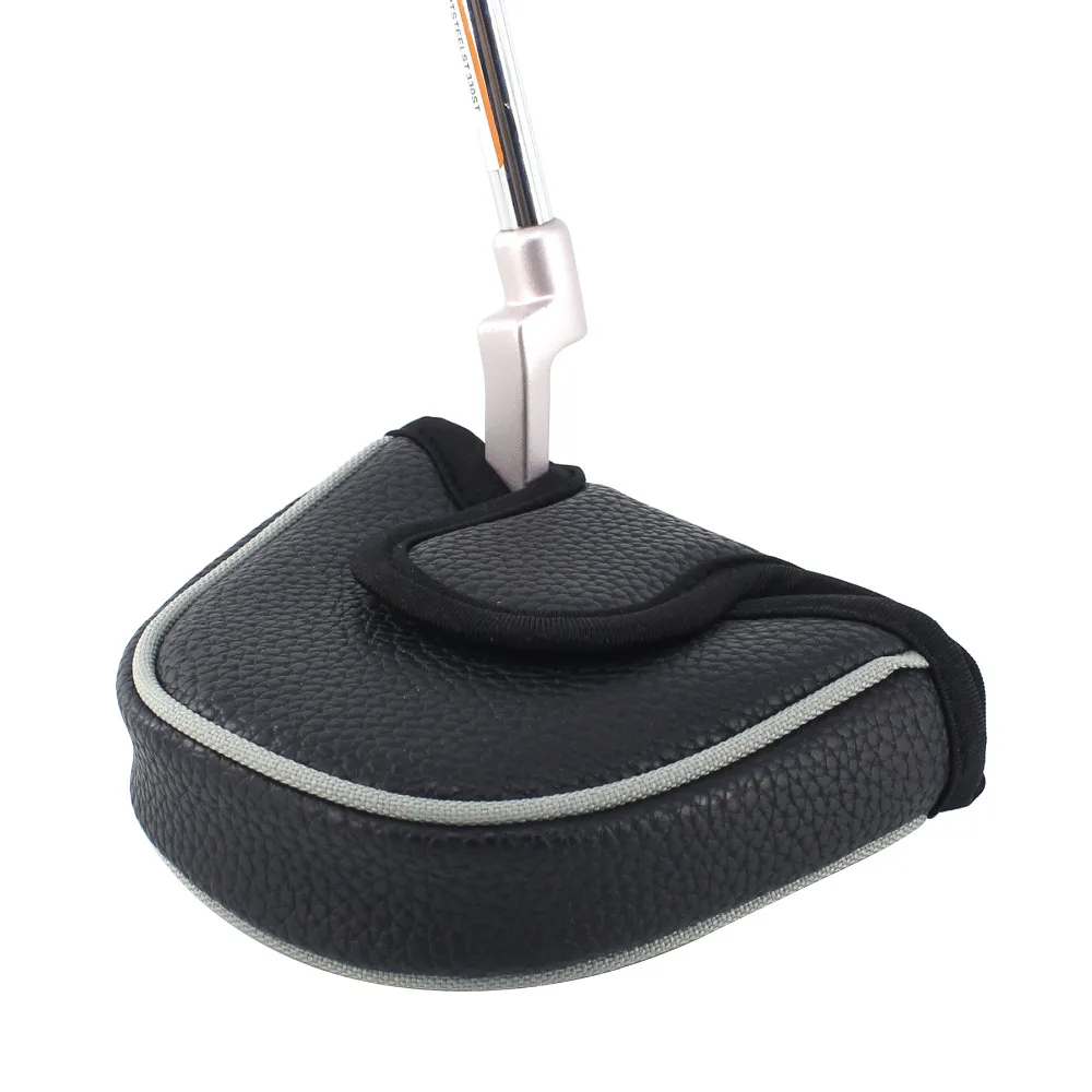 Чехол для головы Golf Mallet Putter OEM из искусственной кожи классический черный белый
