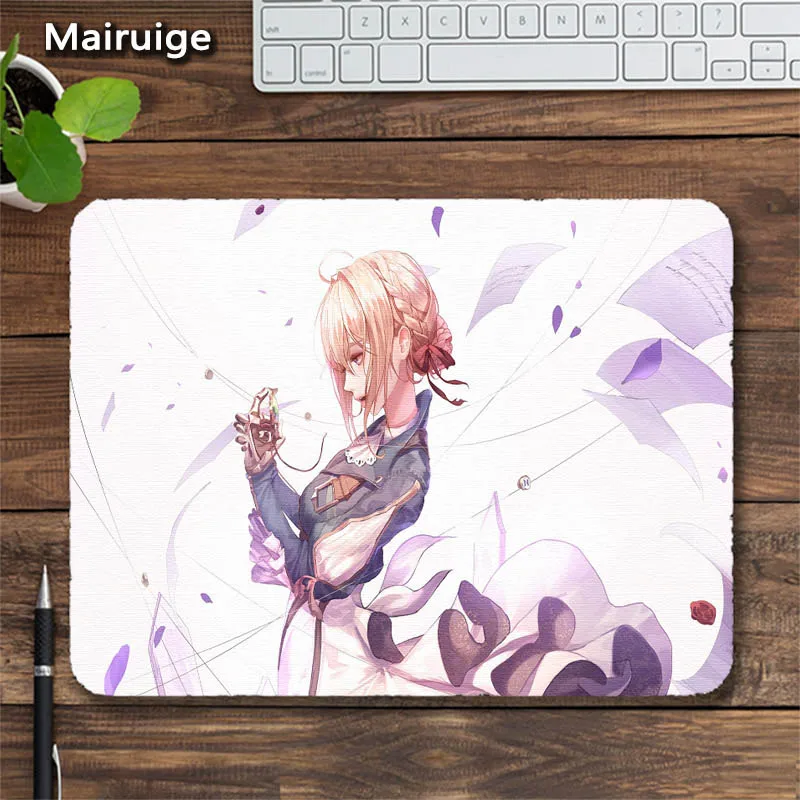 290X250X2MM Mairuige японская красота Аниме Девушки Фиолетовый Evergarden мультфильм Diy Коврик для мыши игровой коврик для мыши резиновый противоскользящий коврик для мыши Настольный коврик - Цвет: 290X250X2MM