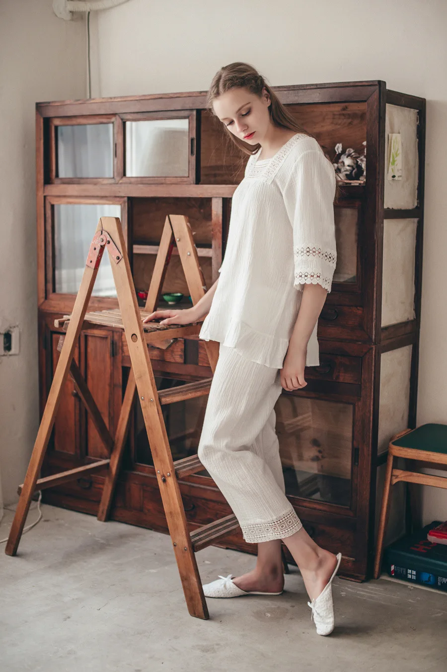 Бесплатная доставка Новые летние Для женщин пижамы Брюки для девочек комплект