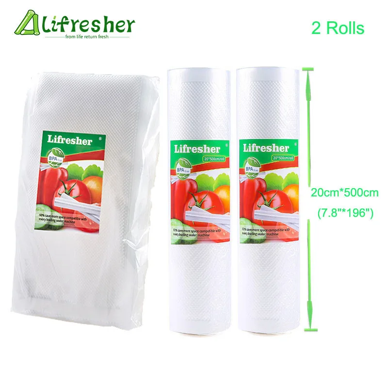 Lifresher пищевая вакуумная упаковочная сумка для пищевых продуктов рулон вакуумные упаковочные пакеты для пищевых продуктов 20 × 30 25 × 30 дропшиппинг