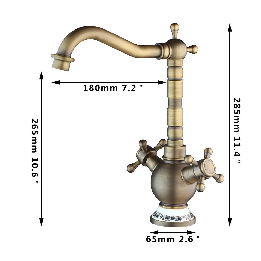 Antique Brass Tap 9 JIENI, античная латунь, столешница, кран для ванной комнаты, кран для умывальника, поворотный кран с одной ручкой, смеситель для горячей и холодной воды - Цвет: Antique Brass Tap 9