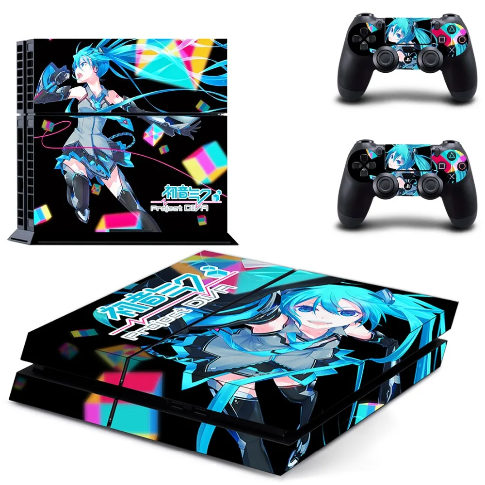 Аниме милая девушка Hatsune Miku PS4 наклейка на кожу Виниловая для Sony Playstation 4 консоль и 2