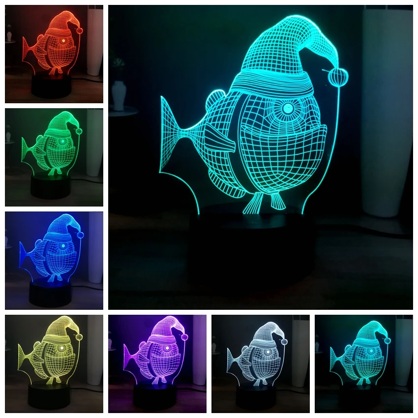 Горячая Распродажа интересный 3D светодиодный головной убор с милой рыбкой 7