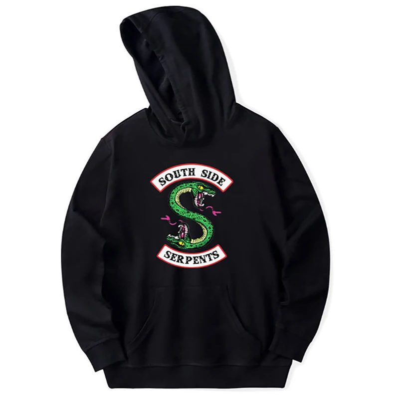 

Harajuku Streetwear Riverdale Southside Serpents Jughead Schwarz sweatshirt Korean Stil Mode Top Oansatz Kurzarm sweatshirt