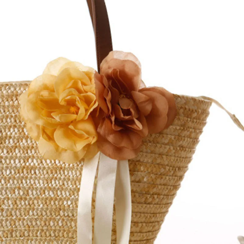 Женская соломенная сумка на плечо с 2 цветами модная пляжная для отдыха
