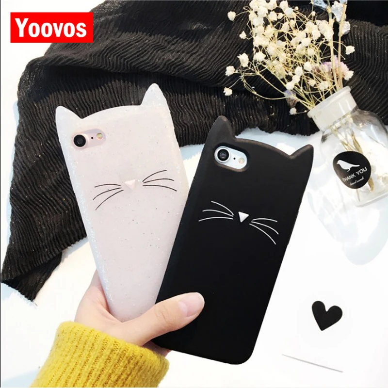 Yoovos 2018 новый мультфильм Кот лицо чехол для телефона IPhone 7 8 6 чехлы 6plus Plus плюс X