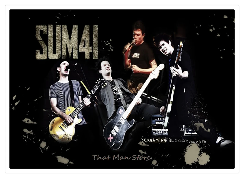 Sum 41 плакат Рок-н-ролл белый крафт-бумага плакат декоративный Рисунок для бара ядро студенческого общежития подарок