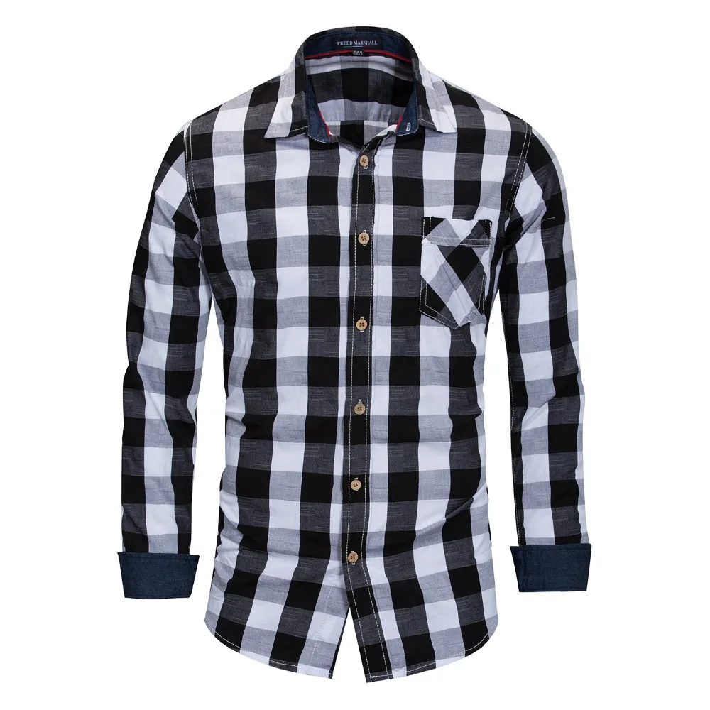 Мужская рубашка новинка 2018 полосатая с длинным рукавом Camisa Masculina весна лето