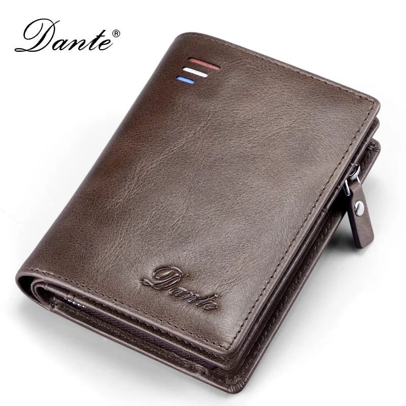 Dante Korea Fashion New arrival oil wax leather men wallets short purse multi-function wallet coin XF355 | Багаж и сумки
