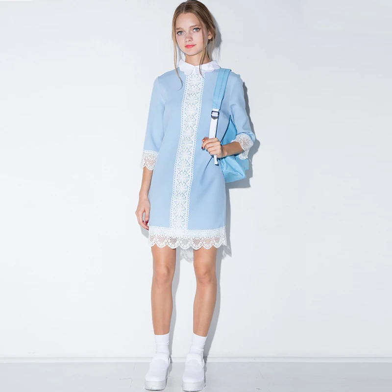 2015 новый зимний сладкий кружевным воротником шить темперамент развивать