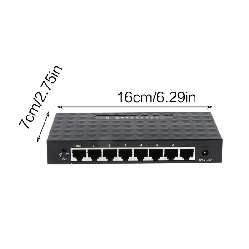Сетевой коммутатор с 8 портами RJ45 100/1000 Мбит/с Gigabit Ethernet|Сетевые коммутаторы| |