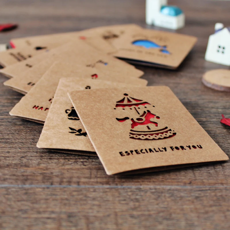 5 шт. упак. креативная Милая открытка на день рождения ретро ностальгия крафт-цвет