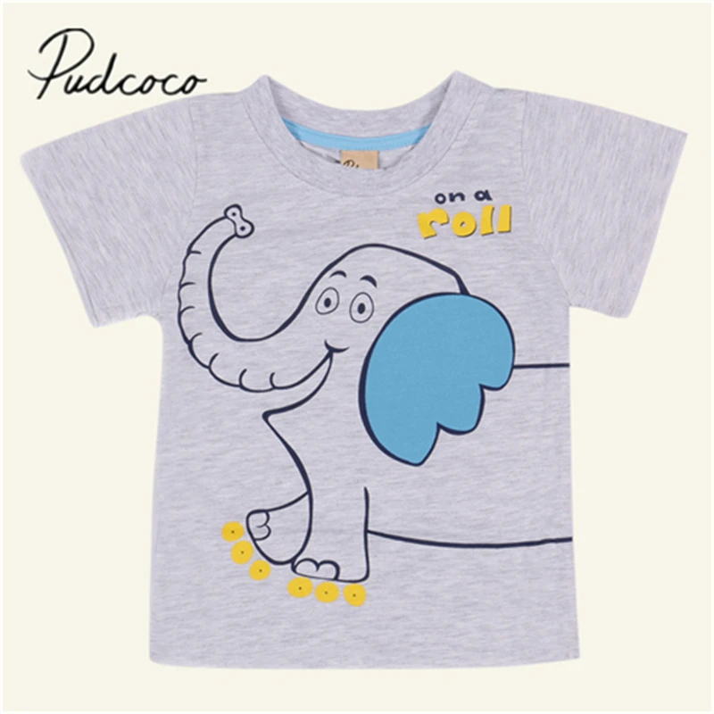 Новинка 2017 года Летние повседневные топы с рисунком для маленьких мальчиков