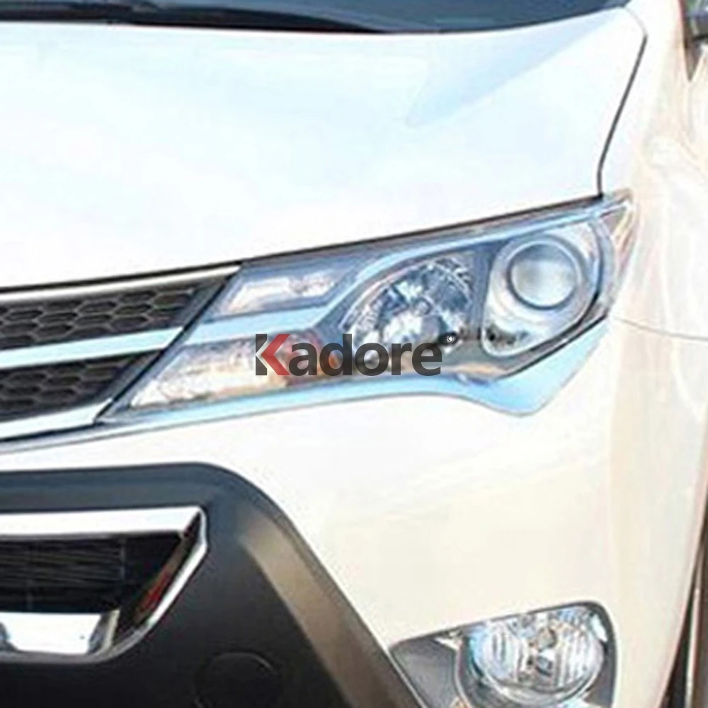 Для Toyota RAV4 RAV 4 2013 Хромированная передняя фара автомобиля крышка лампы Отделка фары бровей стильные полоски на авто