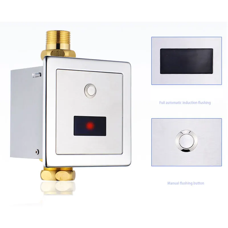 Скрытый автоматический индукционный смывной клапан 6 В постоянного тока/220